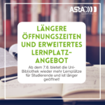Uni-Bib wieder länger geöffnet und mehr Lernplätze!