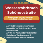 Wasserrohrbruch an der Schönaustraße – Betroffene Buslinien
