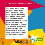 Festival contre le racisme – Plakataktion mit Grenzenlose Wärme und Conversations from Calais