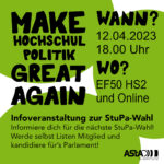 Make Hochschulpolitik Great Again – Information event on the StuPa election